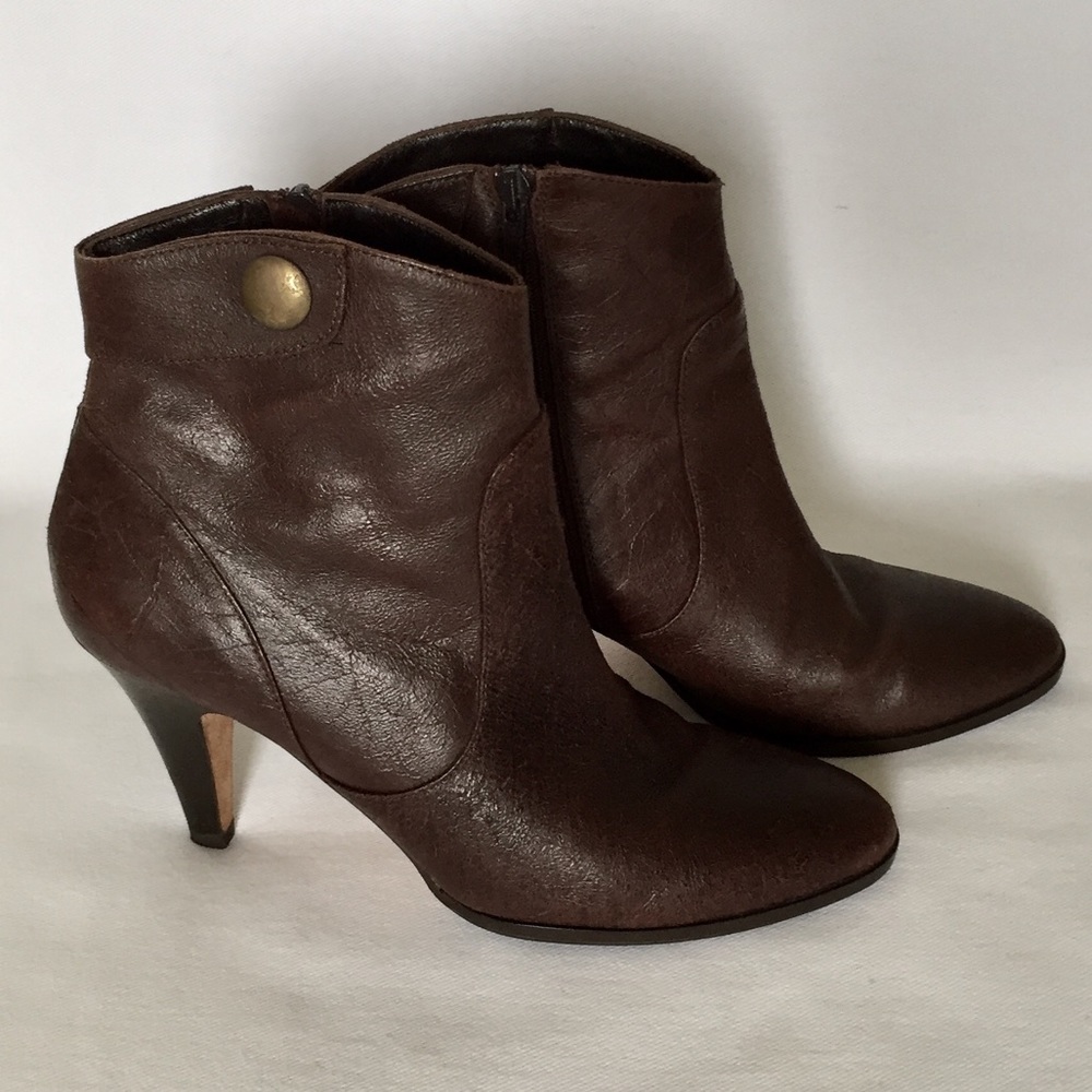 Faconnable Brown leather ankle boots  Size 9M  EUC